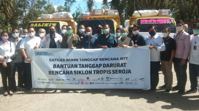 Gubernur Terima Bantuan Bencana dari Satgas BUMN