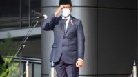 Menkominfo Johnny G. Plate saat menjadi Inspektur Upacara Bendera Peringatan ke-113 Hari Kebangkitan Nasional di Kantor Kementerian Kominfo Jakarta, Kamis (20/05/2021). - (AYH)